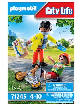 Set construcción Playmobil Paramédico con paciente de City Life con 15 piezas
