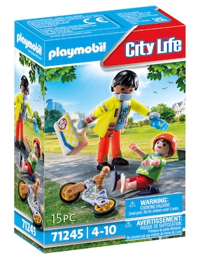 Set construcción Playmobil Paramédico con paciente de City Life con 15 piezas