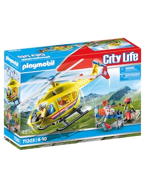 Set construcción Playmobil Helicóptero de rescate de City Life con 48 piezas