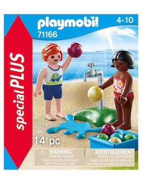 Set construcción Playmobil Niños con globos de agua de Special Plus con 14 piezas