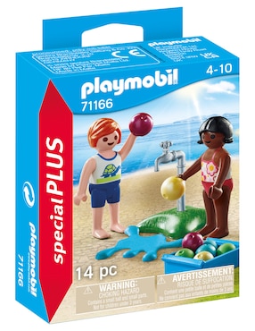 Set construcción Playmobil Niños con globos de agua de Special Plus con 14 piezas