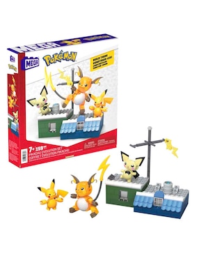 Set Construcción Mega Cofre Evoluciones De Pikachu De Pokémon Con 159 Piezas