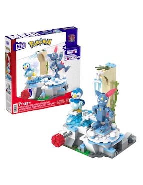 Set De Construcción Pokémon Día En La Nieve Piplup Y Sneasel De Mega Con 183 Piezas