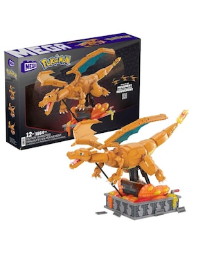 Set De Construcción Mega Charizard Con Movimiento De Pokémon Con 1606 Piezas