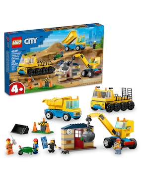Set construcción Lego City Great Vehicles Camiones de Construcción y Grúa con Bola de Demolición con 235 piezas