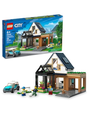 Set construcción Lego City Community Casa Familiar y Auto Eléctrico con 462 piezas
