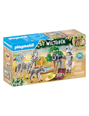 Set Construcción Playmobil Wiltopia Pm Photographer With Zebras-wiltopia Con 36 Piezas