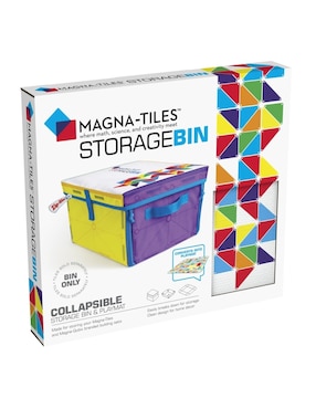 Set Construcción Magnatiles Cesta De Almacenaje Y Tapete De Juego 2 En 1 Con 1 Pieza