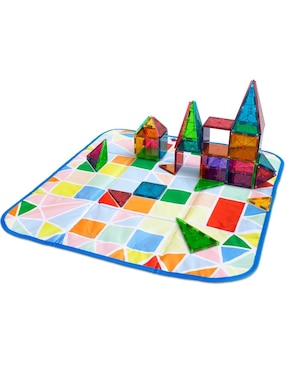 Set construcción Magnatiles Cesta de almacenaje y tapete de juego 2 en 1 con 1 pieza