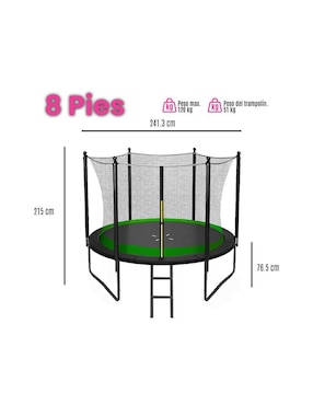 Trampolín Level Kids infantil 8ft