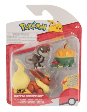 Set figuras acción Flareon, Tyrunt y Appletun Pokémon