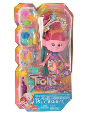 Muñeca Trolls Band Together Mattel Poppy Peinado Mágico