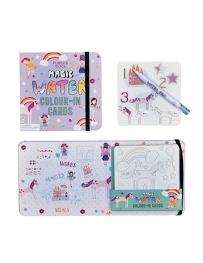 Tarjetas mágicas para colorear con agua Floss & Rock