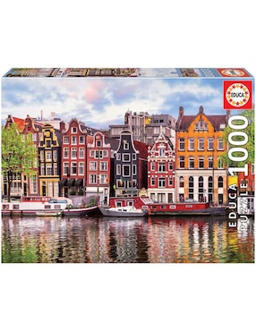 Rompecabezas Casas flotantes, Amsterdam Educa 1000 piezas