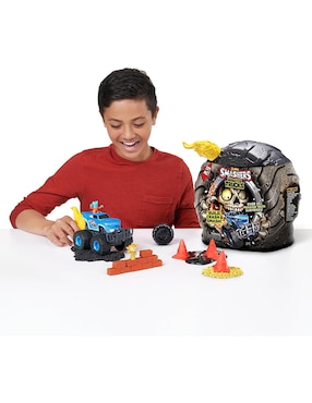 Set figuras de juguete Monster Trucks Glow Riders collectors Smashers
