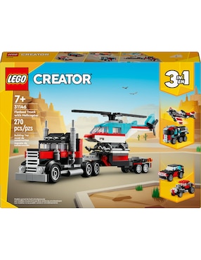 Lego Creator Camión Plataforma con Helicóptero 3 en 1 31146