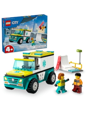 Lego City Ambulancia De Emergencias Y Chico Con Snowboard 60403