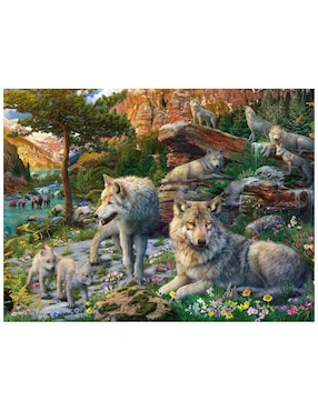 Rompecabezas Lobos en Primavera Ravensburger 1500 piezas