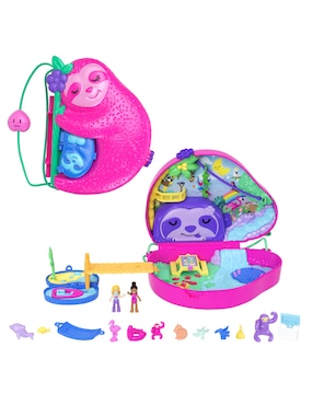 Estuche De Bolso 2 En 1 De Familia De Perezosos Polly Pocket 35 Th