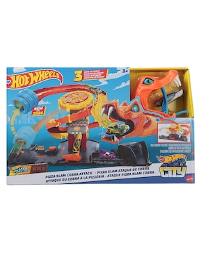 Pista armable Hot Wheels Ataque pizza slam cobra