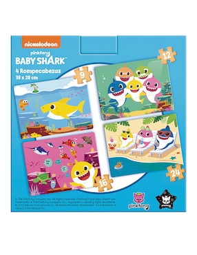 Rompecabezas 4 en 1 Baby Skark Novelty 61 piezas