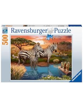 Rompecabezas Cebras en el Estanque Ravensburger 500 piezas