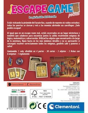 Escape Game Pocket: La pirámide del faraón Clementoni