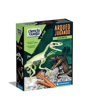 Arqueojugando Velociraptor Fosforescente Clementoni