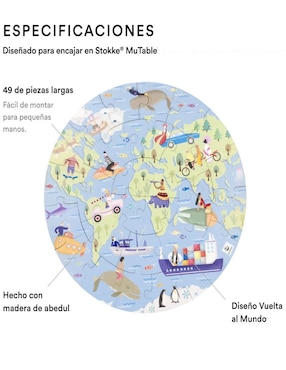 Rompecabezas La vuelta al mundo Stokke 49 piezas