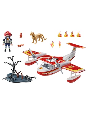 Playmobil Firefighting Sea Plane With Extinguishing Function Fire Brigade 71463