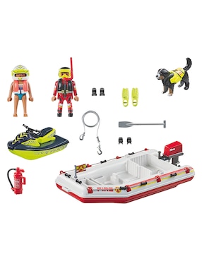 Playmobil Fireboat With Aqua Scooter Fire Brigade 71464