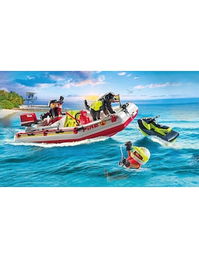 Playmobil Fireboat With Aqua Scooter Fire Brigade 71464 Fire Brigade