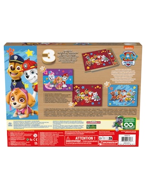 Rompecabezas caricaturas Paw Patrol 3 Pack Cardinal 72 piezas