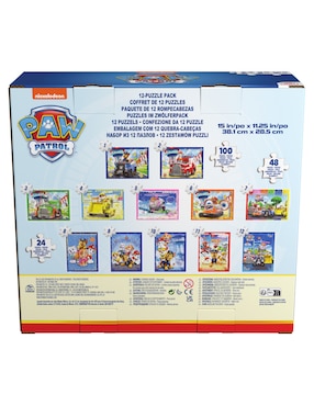 Rompecabezas caricaturas Paw Patrol 12 en 1 Cardinal