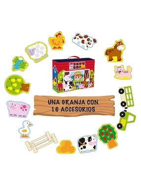 Granja De Juguete Para Niños Con Animales De Madera Magicamente