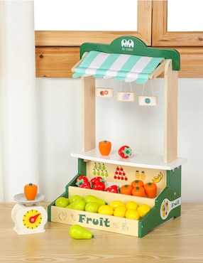 Wooden Fruit Shop Play Set Toy Town juego de rol para niños