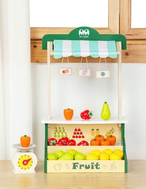 Wooden Fruit Shop Play Set Toy Town juego de rol para niños