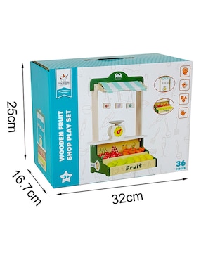 Wooden Fruit Shop Play Set Toy Town juego de rol para niños