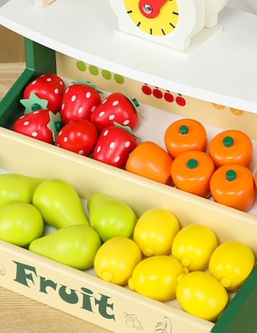 Wooden Fruit Shop Play Set Toy Town juego de rol para niños