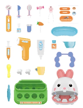 Pet Rabbit Dental Set Toy Town Juego Interactivo Unisex