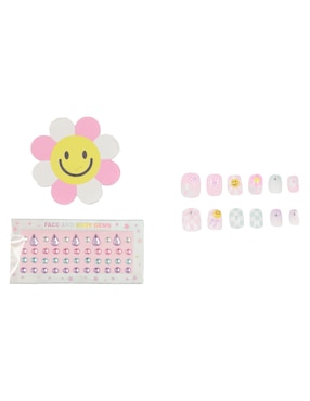 Set uñas postizas juguete Hot Focus Flor Groovy