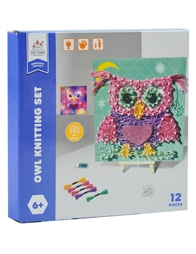 Kit de arte con hilos Owl Knitting Toy Town