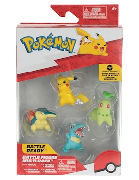 Set Figuras Acción Pokémon Pikachu, Chikorita, Cyndaquil Y Totodile Jazwares