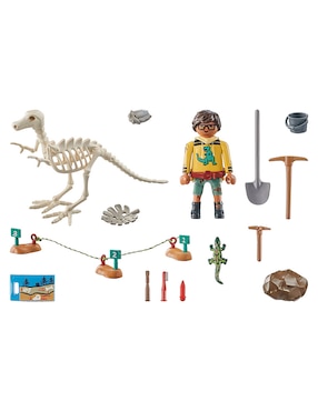 Playmobil Excavación Arqueológica Con Esqueleto De Dinosaurio 71527