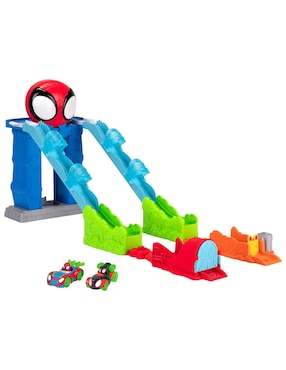 Set Pista Y Automóviles Jazwares Mega Jump De Spidey And His Amazing Friends