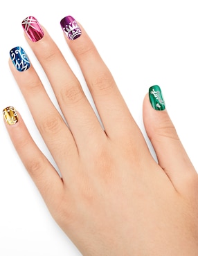 Metallic rainbow nail art Ruz