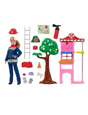 Set muñecas Barbie Juego bombera