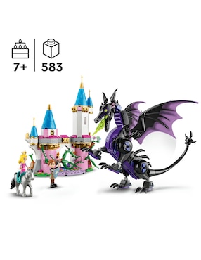 Lego Disney Animation Maleficent's Dragon Form and Aurora's Castle 43240
