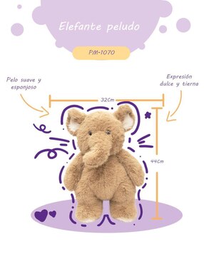 Peluche de Elefante Imar de 44 cm