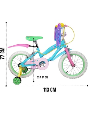 Bicicleta infantil The Baby Shop rodada 16 Macaron para niña